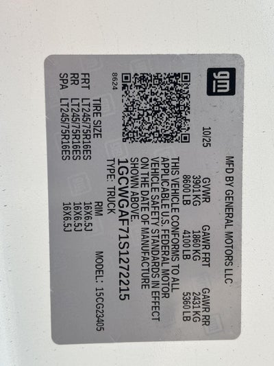 2025 Chevrolet Express Cargo 2500 WT