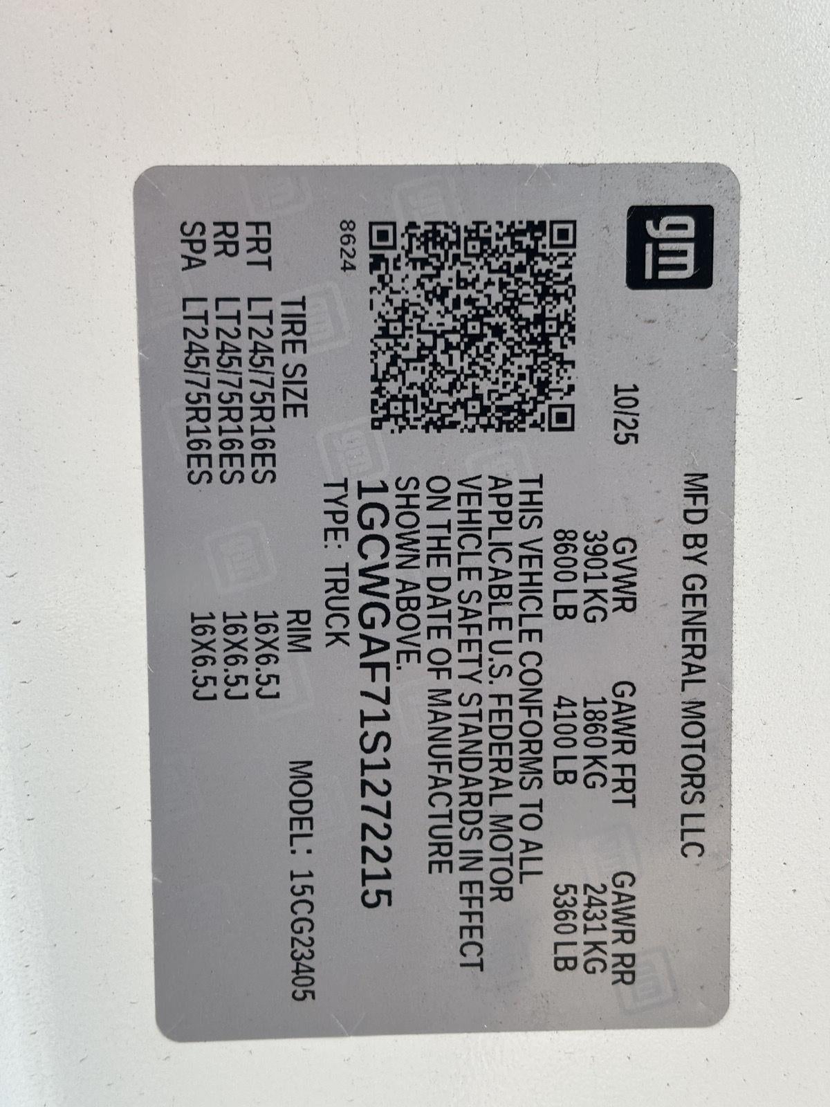 2025 Chevrolet Express Cargo 2500 WT