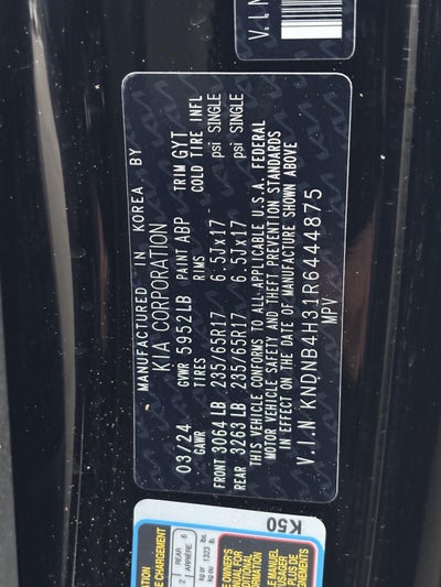 2024 Kia Carnival MPV LX Seat Package