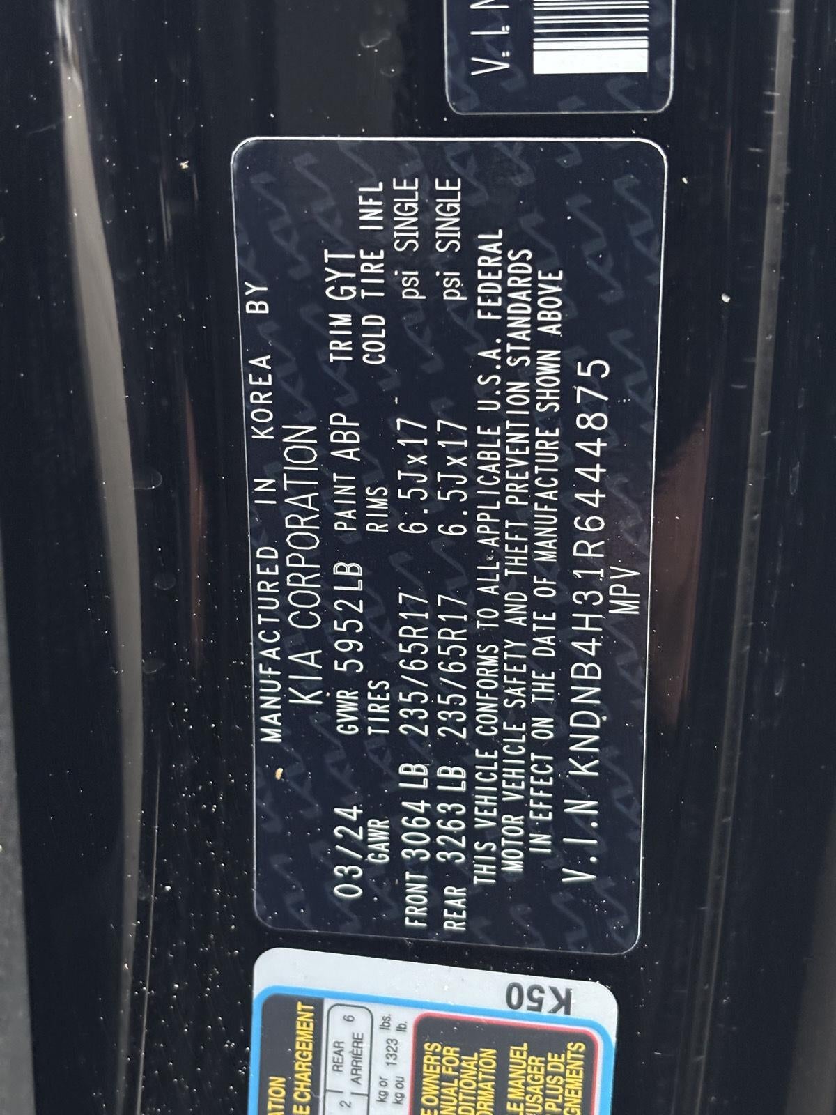 2024 Kia Carnival MPV LX Seat Package